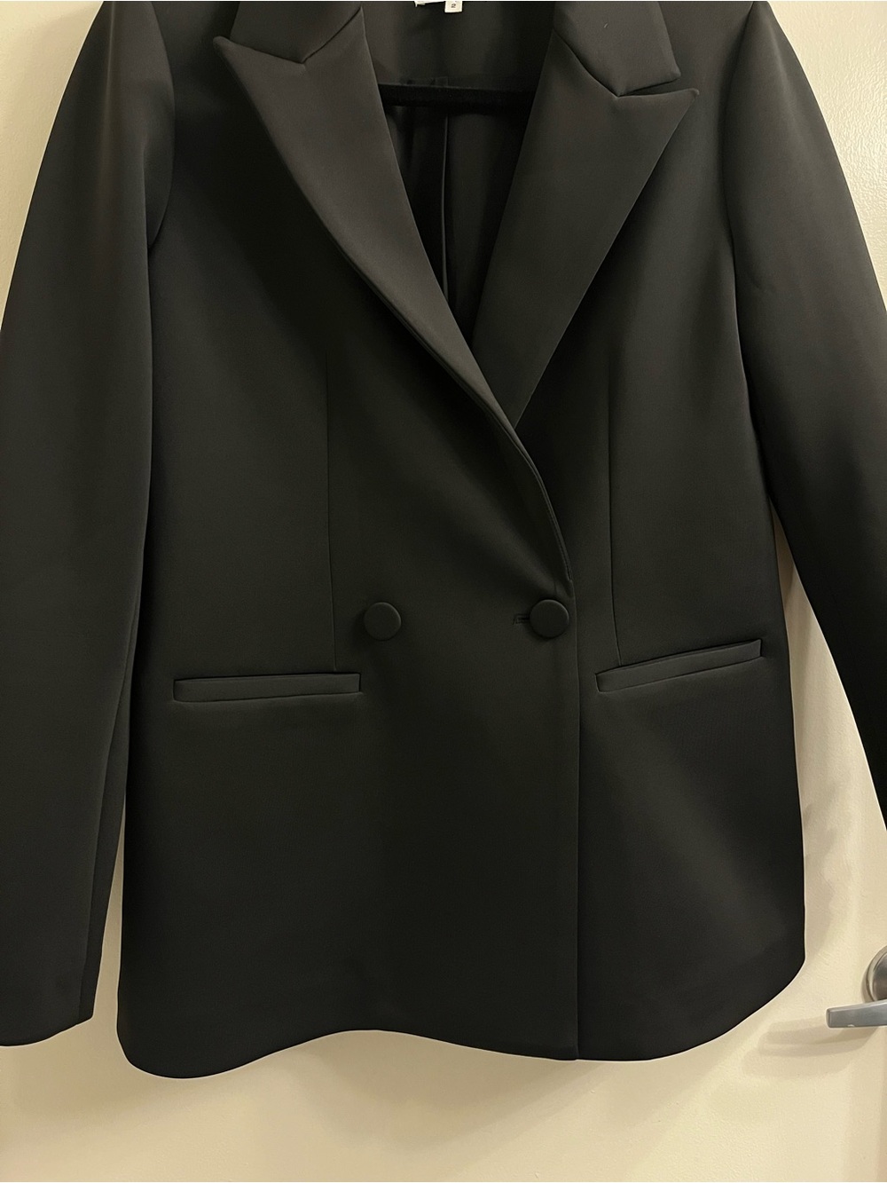 Good American Black Scuba Blazer Jacket Medium - Picture 4 of 12